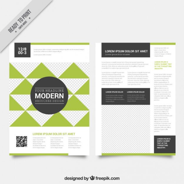 Corporative flyer with green triangles