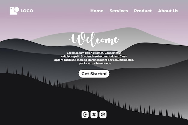 Vector corporative landing page web template for business or agencies