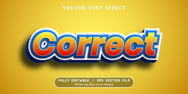 Correct text effect with editable font style