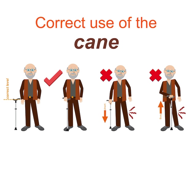 Correct use of the cane