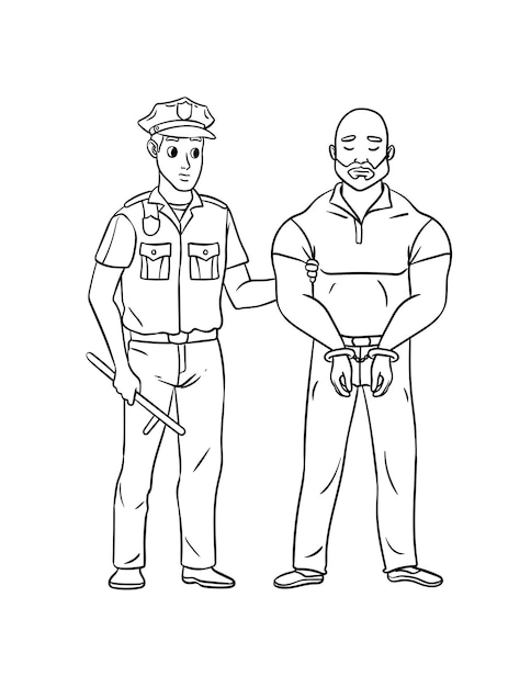 Corrections Officer Isolated Coloring Page