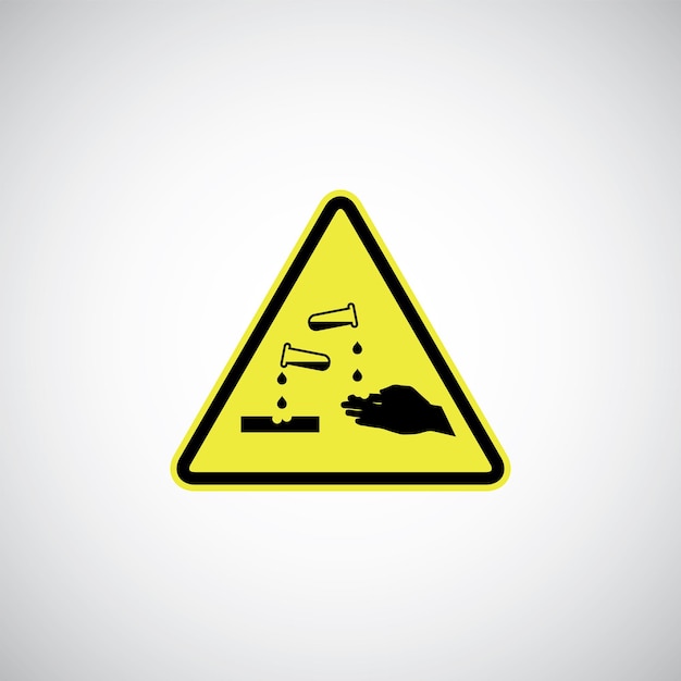 Corrosive sign on white background