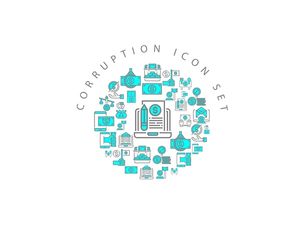 Corruptie icon decorontwerp