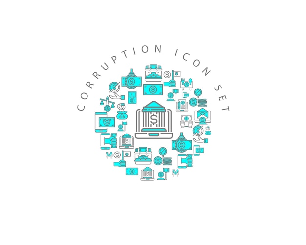 Corruptie icon decorontwerp