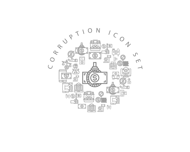 Corruptie icon decorontwerp