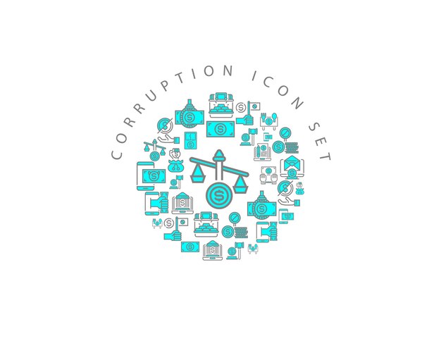 Corruption icon set design