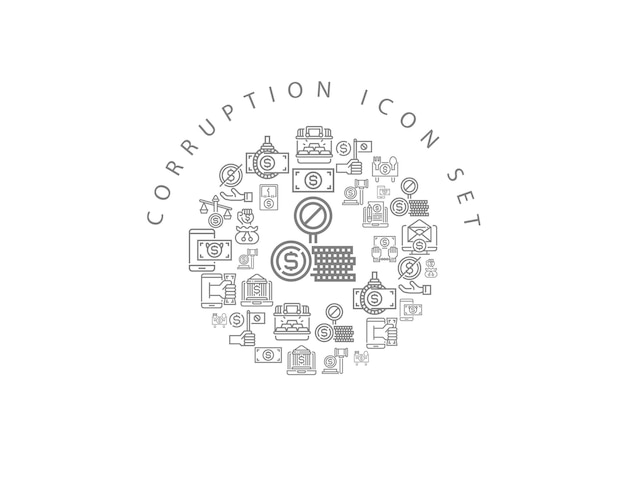 Corruption icon set design