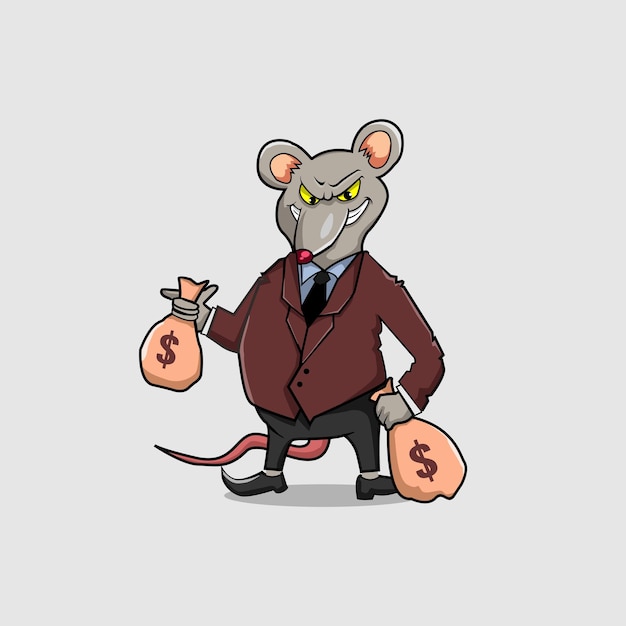 corruption office mouse cartoon illustration