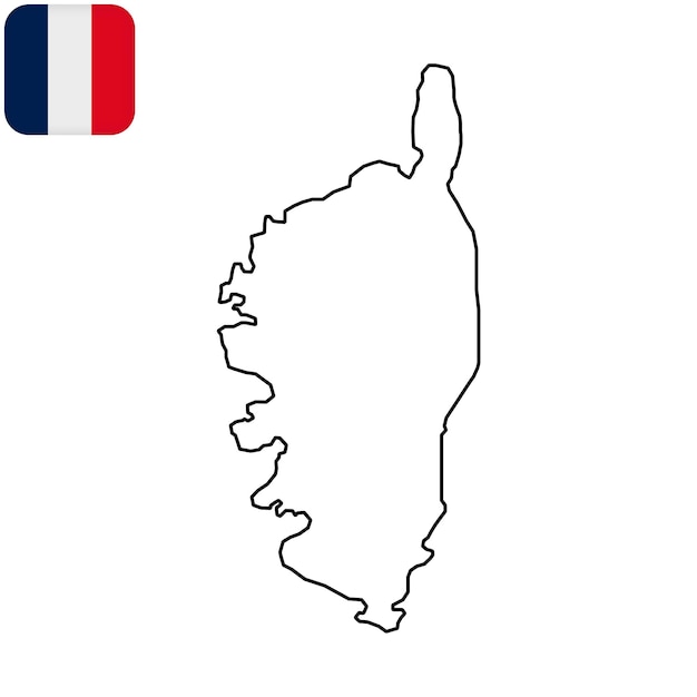 Corse Map Region of France Векторная иллюстрация