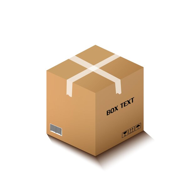 Corton box postal packing box on white background vector illustration