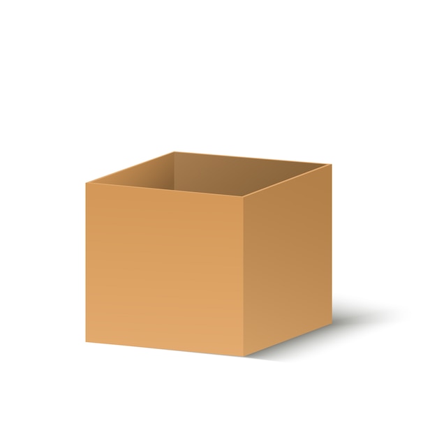 Corton box on a transparent background. illustration of a gift or parcel.