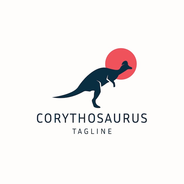 Vettore piatto del modello di disegno dell'icona del logo animale del corythosaurus