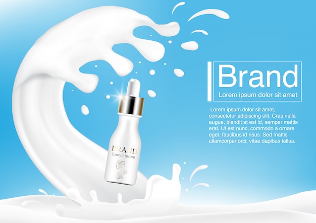 Cosmetic ad milk splash