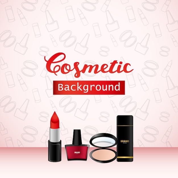 Vector cosmetic background, product promo advertising banner design