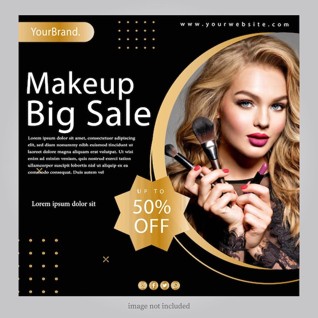 Vector cosmetic big sale poster banner template simple design