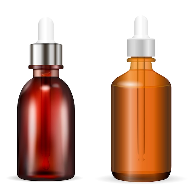 Cosmetic bottle with dropper. vector illustration