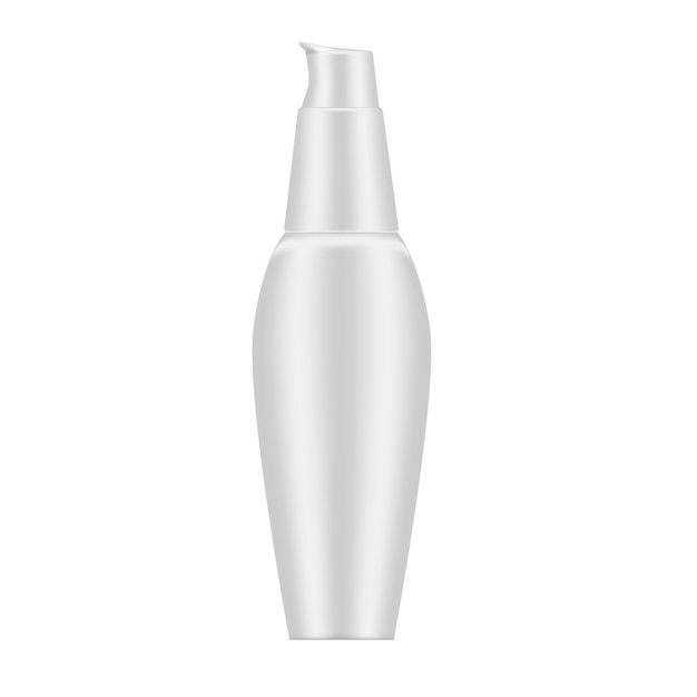 Vector cosmetic bottle with fine tip dispenser mockup.face cream with thin applicator mock-up