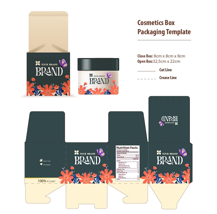 Vector cosmetic box packaging design