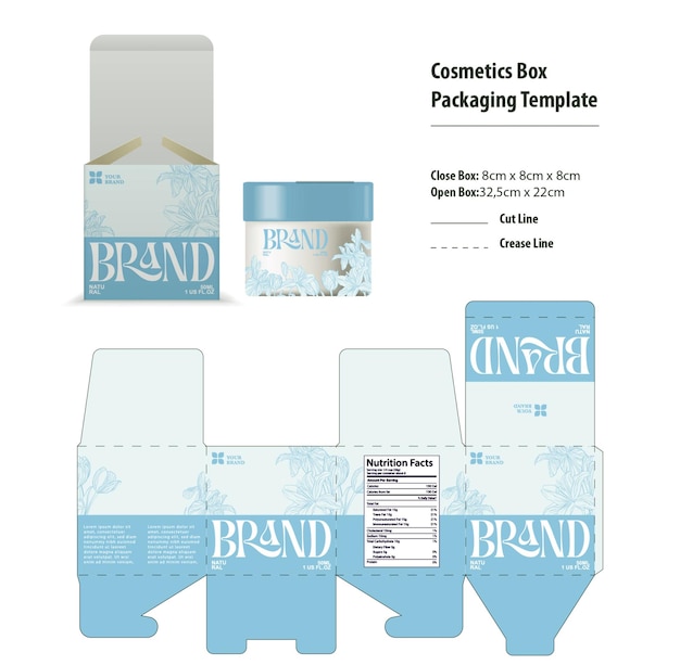 cosmetic box packaging template