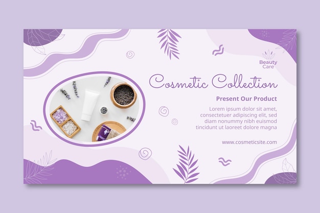 Vettore modello di progettazione di banner collezione cosmetica