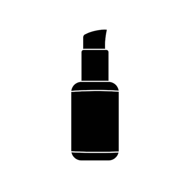 Икона черного силуэта вектора косметического контейнера, изолированная на белом фоне