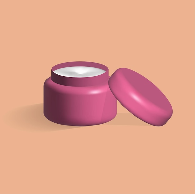 Cosmetic cream isolated vector 3d icon skin cream in container 3d icon