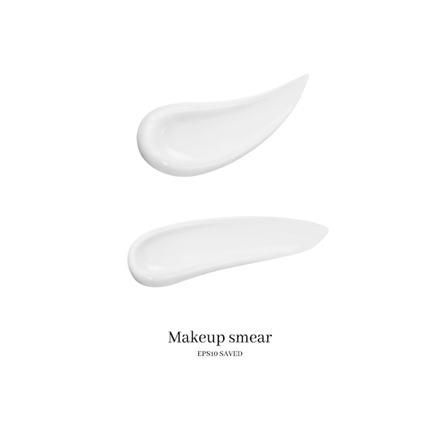 Cosmetic cream smear isolated on white