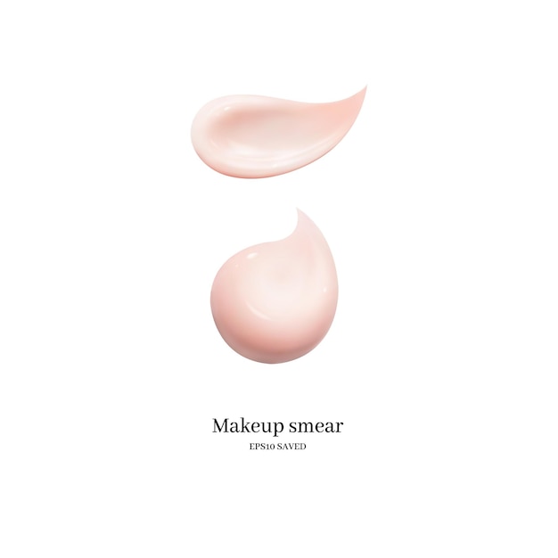 Vector cosmetic cream smear isolated on white