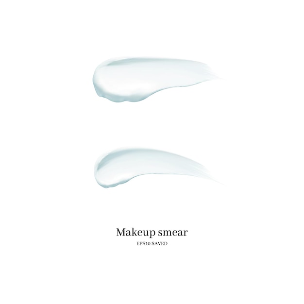 Vector cosmetic cream smear isolated on white