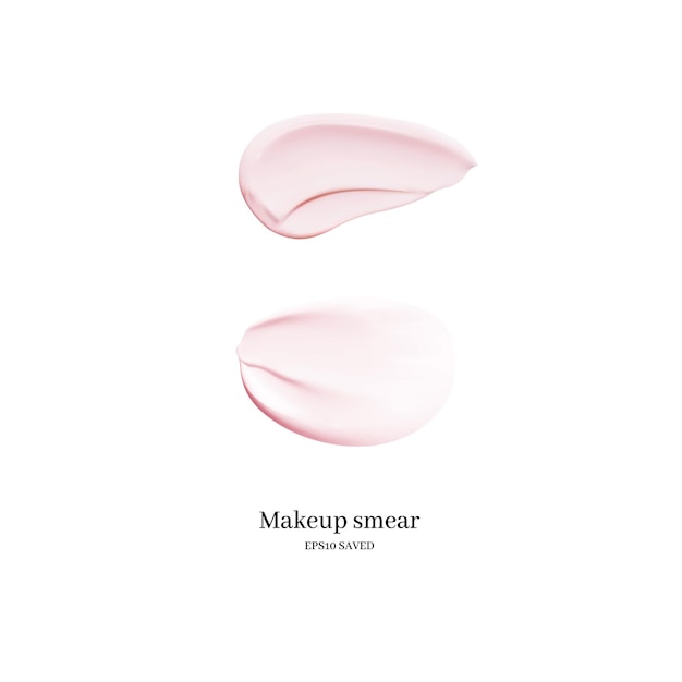 Vector cosmetic cream smear isolated on white