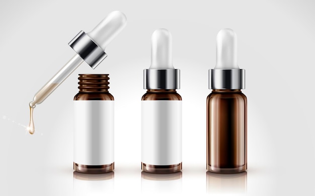 Vector cosmetic drop bottles