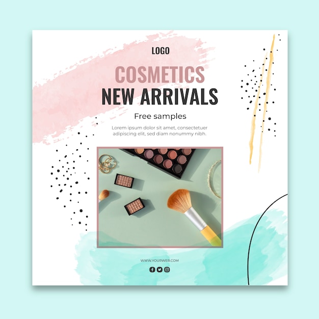 Cosmetic flyer square template