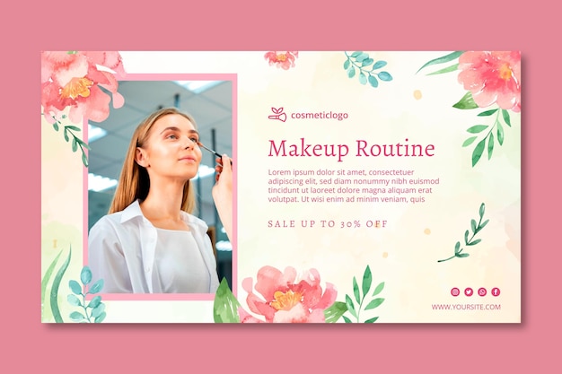 Vector cosmetic horizontal banner template