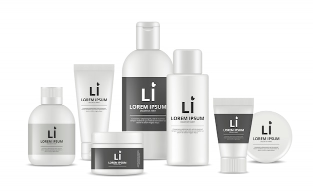 cosmetic labels packages set