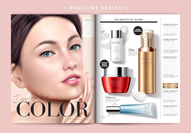 Cosmetic magazine template