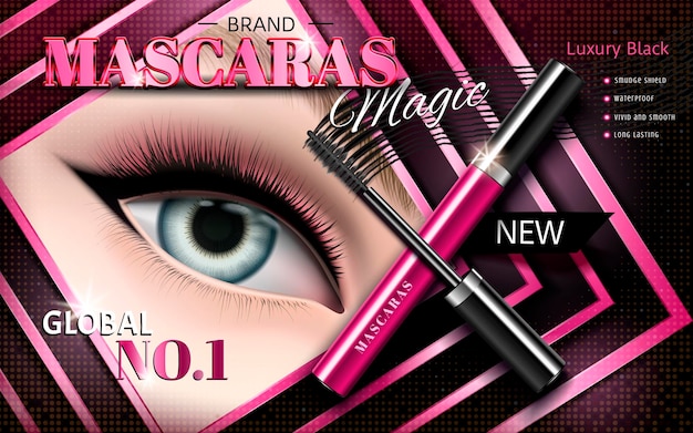 Vector cosmetic mascara ad