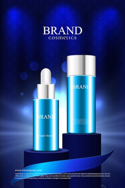 Vector cosmetic packaging product on podium