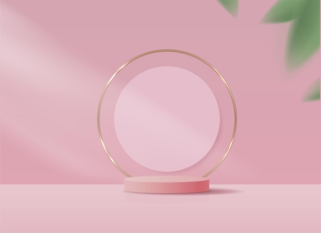 Sfondo rosa cosmetico e display da podio premium per il marchio di presentazione del prodotto.