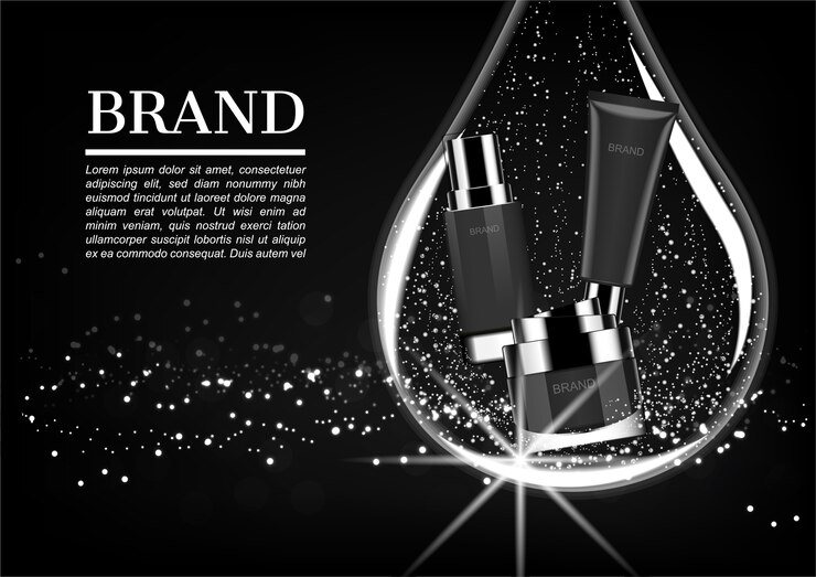 Vector cosmetic product in big water drop 