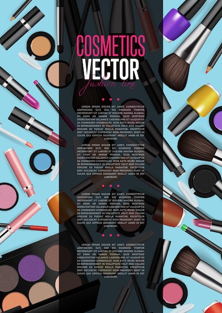 Cosmetic product promo brochure page layout