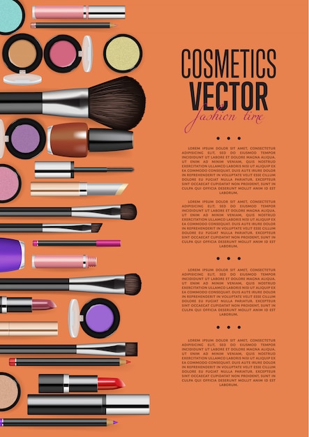 Vector cosmetic product promo brochure page vector layout