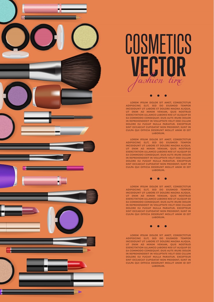 Vector cosmetic product promo brochure page vector layout