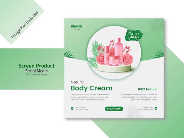 Cosmetic Product Social Media Post Template Design