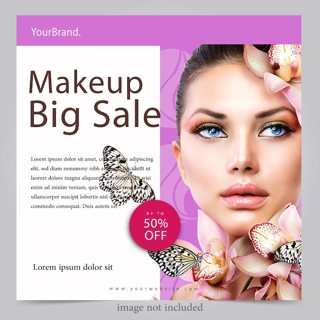 Vector cosmetic salon banner template flat design