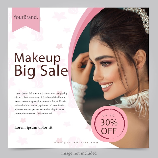 cosmetic salon banner template flat design