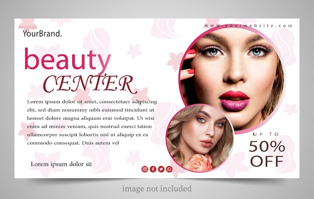 Vector cosmetic salon big sale banner template simple design