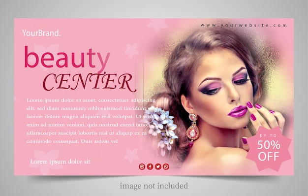 Vector cosmetic salon big sale banner template simple design