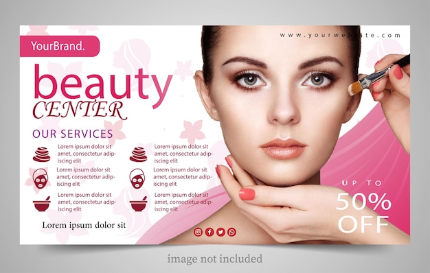 cosmetic salon big sale banner template simple design