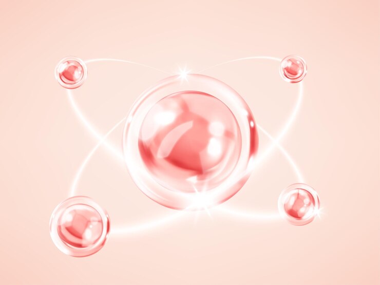 Vector cosmetic serum skin care vitamin bubble collagen serum drop concept skin care cosmetics solution