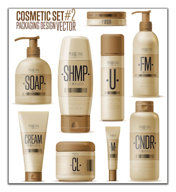 Cosmetic Set Packaging Design Vector